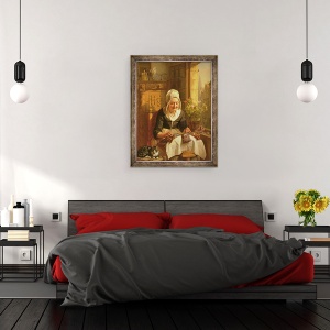 Tablou inramat - J.L. Dyckmans - Vechiul Lacemaker, 60 x 80 cm - Img 3