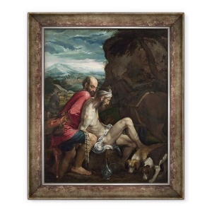 Tablou inramat - Jacopo Bassano - The Good Samaritan, 50 x 60 cm