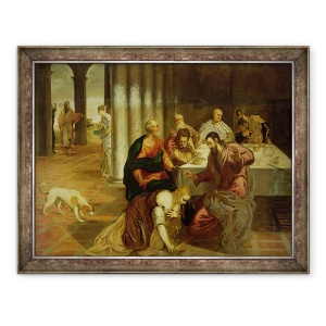Tablou inramat - Jacopo Robusti Tintoretto - Conversia Mariei Magdalena, 60 x 80 cm