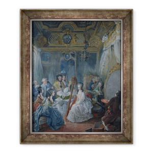 Tablou inramat - Jacques-Fabien Gautier d'Agoty - Marie Antoinette 1755-93 in camera ei de la Versailles in 1777, 70 x 85 cm