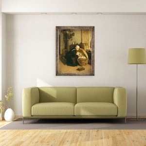 Tablou inramat - Jacques Gustave Hamelin - Tanara Mama, 70 x 90 cm - Img 2