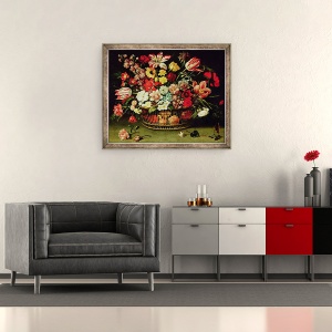 Tablou inramat - Jacques Linard - Cos de Flori, 50 x 60 cm - Img 2