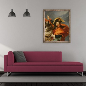Tablou inramat - Jacques Louis David - Detaliu al lui Napoleon care traverseaza Alpii pe 20 mai 1800 II, 50 x 60 cm - Img 2