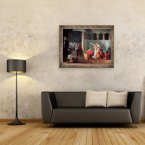 Tablou inramat - Jacques Louis David - Lictori care ii poarta lui Brutus trupurile fiilor sai, 70 x 90 cm - Img 2