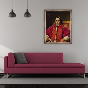 Tablou inramat - Jacques Louis David - Portretul Papei Pius VII 1742-1823, 70 x 85 cm - Img 2
