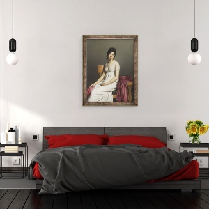 Tablou inramat - Jacques Louis David - Portretul unei tinere in Alb, 70 x 90 cm - Img 3