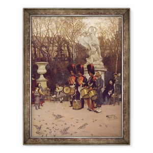 Tablou inramat - James Jacques Joseph Tissot - invingerea Retragerii in Gradinile Tuileries, 70 x 90 cm