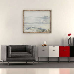 Tablou inramat - James Ward - Peisaj cu un castel pe un deal, 50 x 60 cm - Img 2