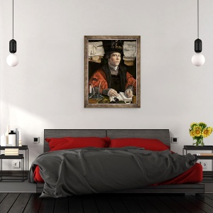 Tablou inramat - Jan Gossaert - Portretul unui comerciant, 70 x 90 cm - Img 3