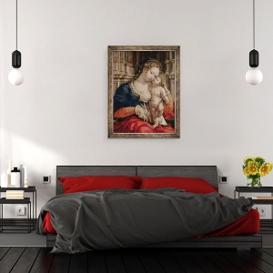 Tablou inramat - Jan Gossaert - Virgin si Copil, 70 x 90 cm - Img 3
