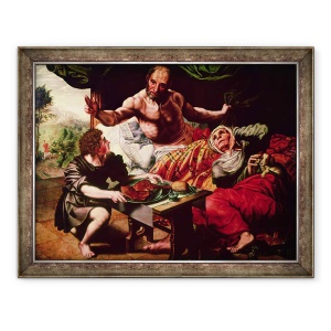 Tablou inramat - Jan van Hemessen - Isaac l-a binecuvantat pe Iacov, 70 x 90 cm