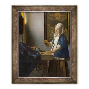 Tablou inramat - Jan Vermeer - Femeia care detine un echilibru, 70 x 85 cm