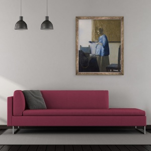 Tablou inramat - Jan Vermeer - Femeie Citind o Scrisoare, 50 x 60 cm - Img 2
