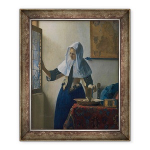 Tablou inramat - Jan Vermeer - Tanara femeie cu un ulcior de apa, 50 x 60 cm