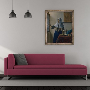 Tablou inramat - Jan Vermeer - Tanara femeie cu un ulcior de apa, 50 x 60 cm - Img 2