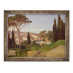 Tablou inramat - Jean Achille Benouville - Vedere la o vila romana, 60 x 80 cm