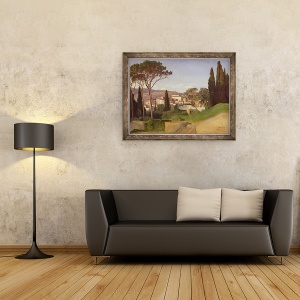Tablou inramat - Jean Achille Benouville - Vedere la o vila romana, 70 x 90 cm - Img 2