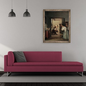 Tablou inramat - Jean Alaux - Studioul de Ingres din Roma II, 50 x 60 cm - Img 2