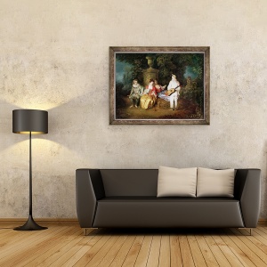 Tablou inramat - Jean Antoine Watteau - Cei patru, 70 x 90 cm - Img 2