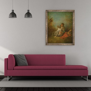 Tablou inramat - Jean Antoine Watteau - Faux Pas, 50 x 60 cm - Img 2