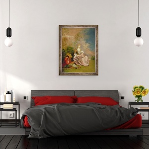 Tablou inramat - Jean Antoine Watteau - Iubitul timid, 60 x 80 cm - Img 3