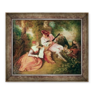 Tablou inramat - Jean Antoine Watteau - Scara iubirii, 50 x 60 cm