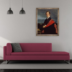 Tablou inramat - Jean Auguste Dominique Ingres - Portretul lui Nikolai Dmitrievici 1792-1849 Contele Guriev, 50 x 60 cm - Img 2