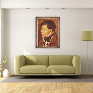 Tablou inramat - Jean Auguste Dominique Ingres - Portretul unui Tanar, 70 x 90 cm - Img 2
