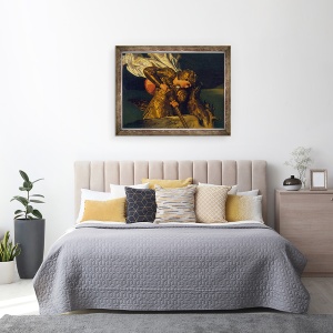 Tablou inramat - Jean Auguste Dominique Ingres - Ruggiero Salvarea Angelica, detaliu de Ruggiero, 60 x 80 cm - Img 3