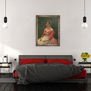 Tablou inramat - Jean Baptiste Camille Corot - Doamna Legois, 60 x 80 cm - Img 3