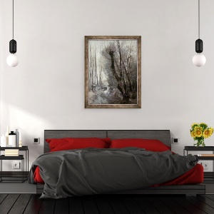 Tablou inramat - Jean Baptiste Camille Corot - Fluxul, 60 x 80 cm - Img 3