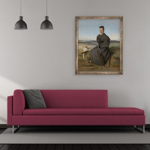 Tablou inramat - Jean Baptiste Camille Corot - Louise Harduin, 50 x 60 cm - Img 2