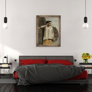 Tablou inramat - Jean Baptiste Camille Corot - Muza, Istorie, 60 x 80 cm - Img 3