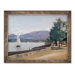 Tablou inramat - Jean Baptiste Camille Corot - Quai des Paquis, Geneva, 70 x 90 cm