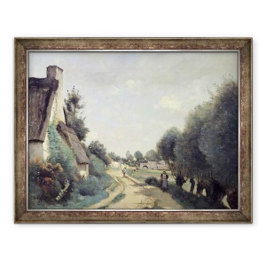 Tablou inramat - Jean Baptiste Camille Corot - Un drum langa Arras, sau cabane, 70 x 90 cm