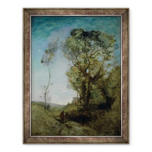 Tablou inramat - Jean Baptiste Camille Corot - Vila italiana din spatele pinilor, 60 x 80 cm