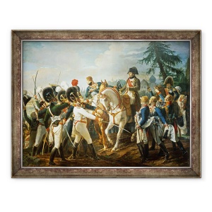 Tablou inramat - Jean Baptiste Debret - Napoleon si trupele bavareze si Wurttemberg din Abensberg, 70 x 90 cm