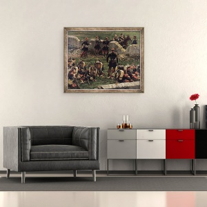 Tablou inramat - Jean-Baptiste Edouard Detaille - Fragment din Panorama bataliei de la Rezonville 16 august 1870, 70 x 85 cm - Img 2