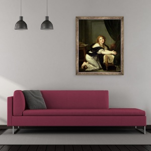 Tablou inramat - Jean Baptiste Greuze - Rugaciunea de, 50 x 60 cm - Img 2