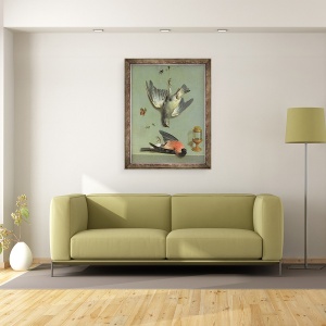 Tablou inramat - Jean-Baptiste Oudry - Natura moarta cu pasari si insecte, 70 x 90 cm - Img 2
