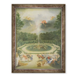 Tablou inramat - Jean Cotelle the Younger - Groves de la Versailles. Vedere la Fantana din Enceladus cu sarbatoarea Lycaon, 60 x 80 cm