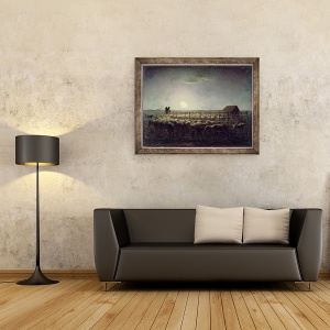 Tablou inramat - Jean-Francois Millet - Fuldul de oaie, Lumina Lunii, 70 x 90 cm - Img 2