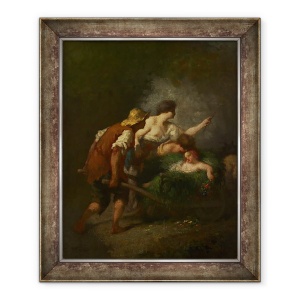 Tablou inramat - Jean-Francois Millet - intoarcere de la Campuri, 70 x 85 cm