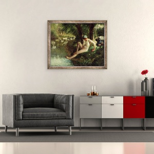 Tablou inramat - Jean-Francois Millet - Scaldatul, 70 x 85 cm - Img 2