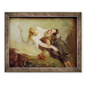 Tablou inramat - Jean-Francois Millet - Tentatia Sfantului Anton, 60 x 80 cm