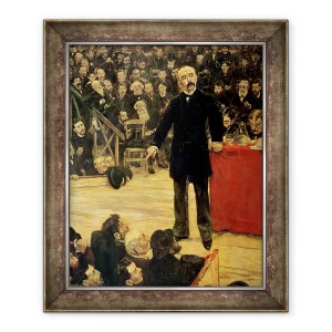 Tablou inramat - Jean Francois Raffaelli - Georges Clemenceau 1841-1929 A tine un discurs la Circul Fernando, 50 x 60 cm