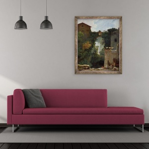 Tablou inramat - Jean-Honore Fragonard - Caderile din Tivoli, 50 x 60 cm - Img 2