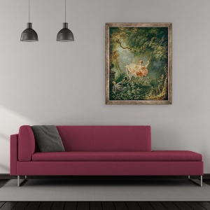 Tablou inramat - Jean-Honore Fragonard - Leagan I, 50 x 60 cm - Img 2