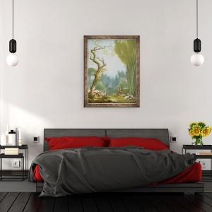 Tablou inramat - Jean-Honore Fragonard - Un joc de cai si calaret, 70 x 90 cm - Img 3