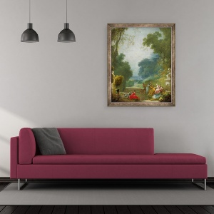 Tablou inramat - Jean-Honore Fragonard - Un joc de Hot Cockles, 50 x 60 cm - Img 2